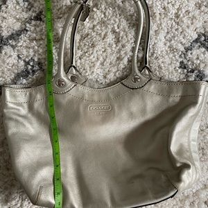 Authentic Silver Coach Tote Shoulder Bag